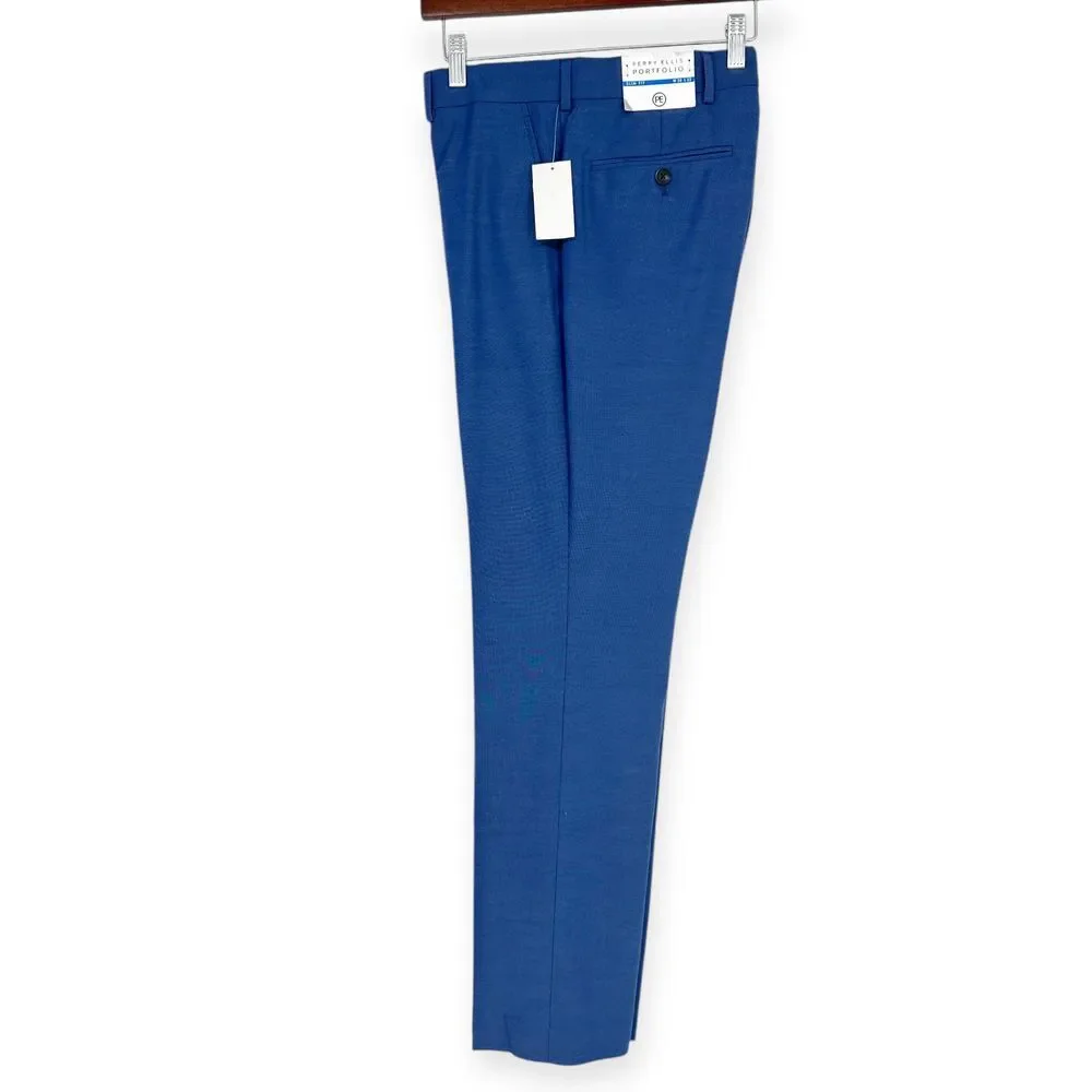Perry Ellis Portfolio Dress Pants‎ Suit Separate 30W x 32L Blue Corpcore